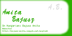 anita bajusz business card